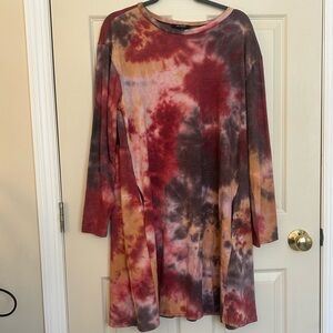 Ladies tie die dress, cotton size 1X never been worn.